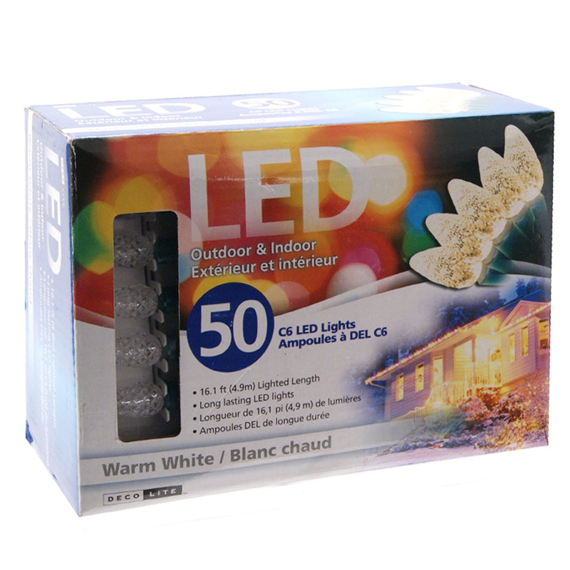 40538 – LED STRING LIGHT 50 BULBS WARM WHITE 16.7FT INDOOR/OUTDOOR