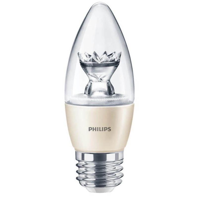 435065P – BULB LED B13 E26 SOFT WHITE 4.5W DIMMABLE 120V BLUNT TIP 2700K