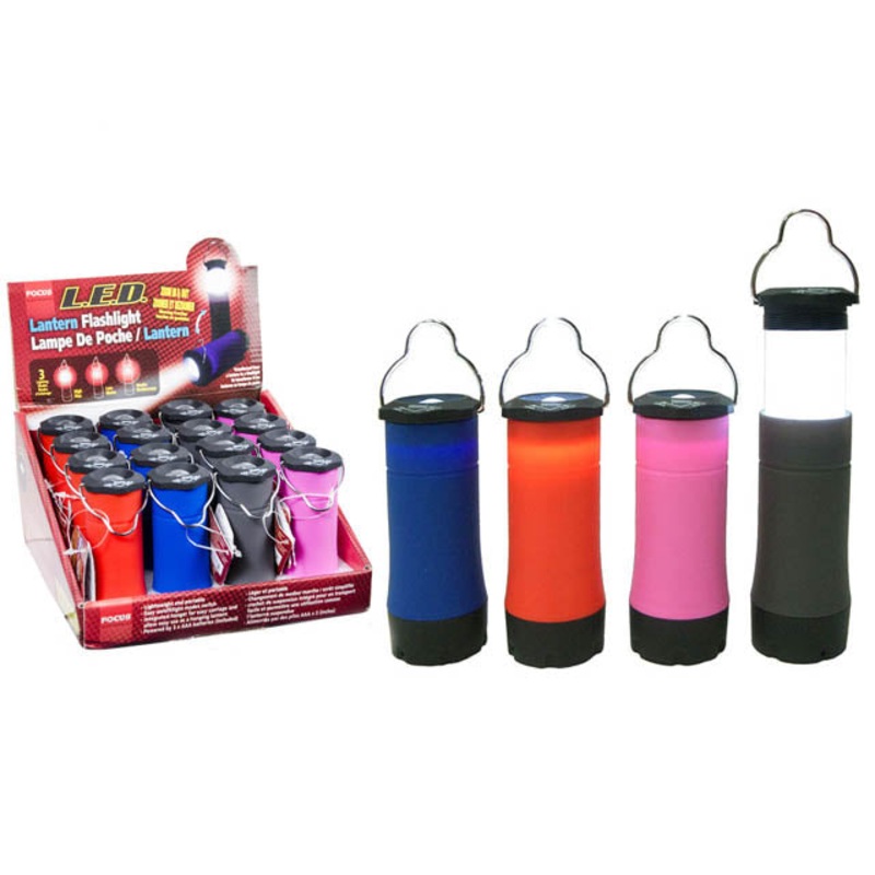 86666 – LANTERN LED FLASHLIGHT ASSORTED COLORS 3 AAA BATTERIES INCLUDED