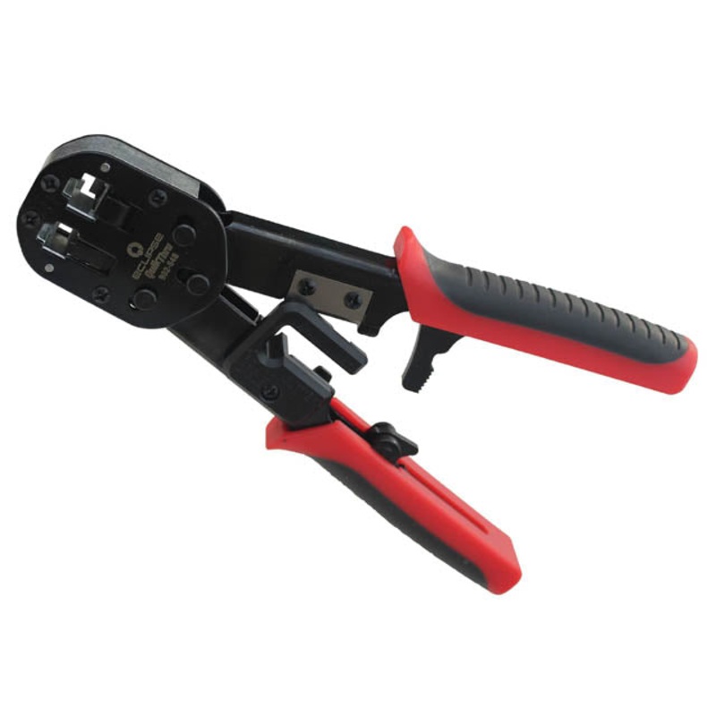 902-548T – CRIMPER RJ45/RJ11/RJ12 FEED-THRU WIRE CUTTER AND STRIPPER