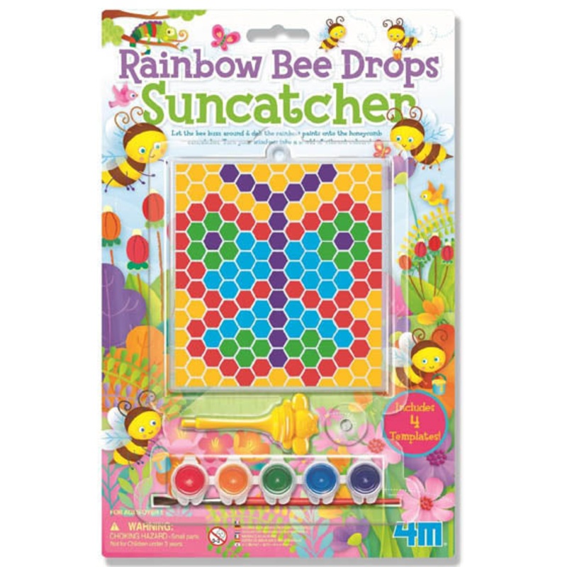 P4677 – RAINBOW BEE DROPS SUNCATCHER PAINTING 5 COLORS