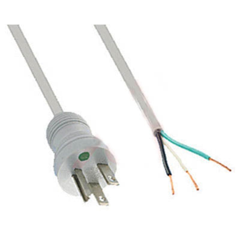 PH010612 – LINE CORD 3/16 12FT HOSPITAL GRADE RND SJT GRAY PLUG 5-15P