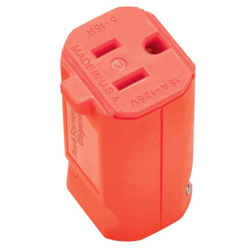 PS5969-OCC10 – AC SOCKET 3POS 15A 125V IL PLAST QUICK GRIP ORANGE NEMA 5-15R