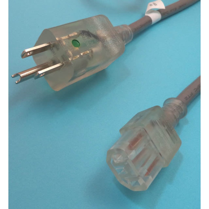 PYEW-2477 – INST CORD 3/16 8FT HOSPITAL GR RND SJT GREY PL 5-15P TO FEM C13