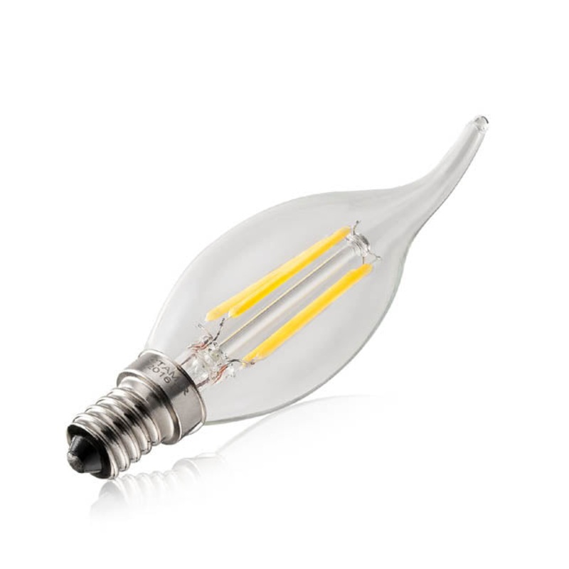 QLEDCFTF-3.5FDME12-WW – BULB LED C35 E12 WARM WHITE 4W DIMMABLE 120V CANDLE FLAME