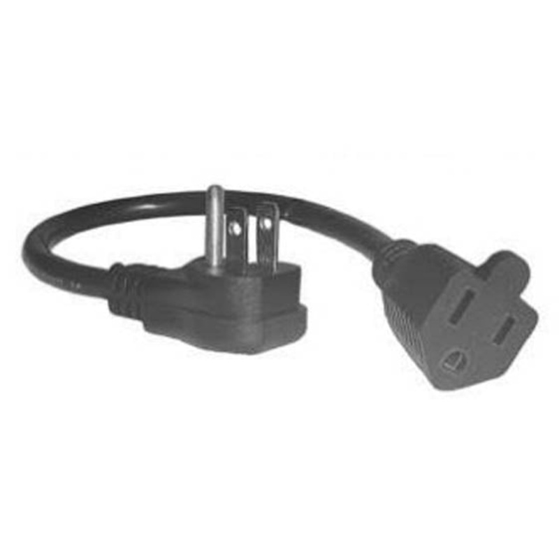 06-PT651601S – EXTENSION CORD 3/16 1.5FT SJTW BLK RIGHT ANGLE 3 PRONG PLUG
