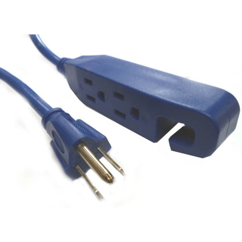140323 – EXTENSION CORD 3/16 9.8FT SJTW BLUE 3 OUTLET 12A BLOCK HEATER