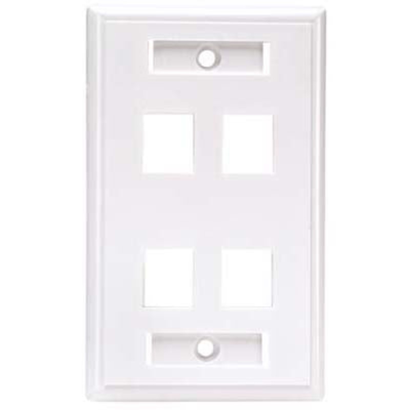 2782007 – WALL PLATE 4PORT WHITE  (10 pcs/pkg)