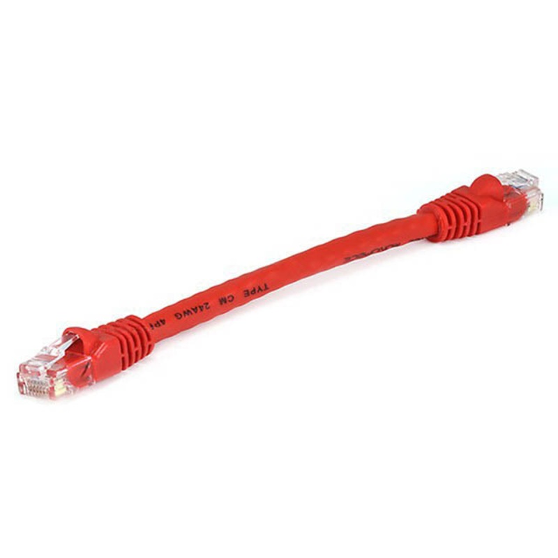 4981 – PATCH CORD CAT5E RED 6IN SNAGLESS BOOT