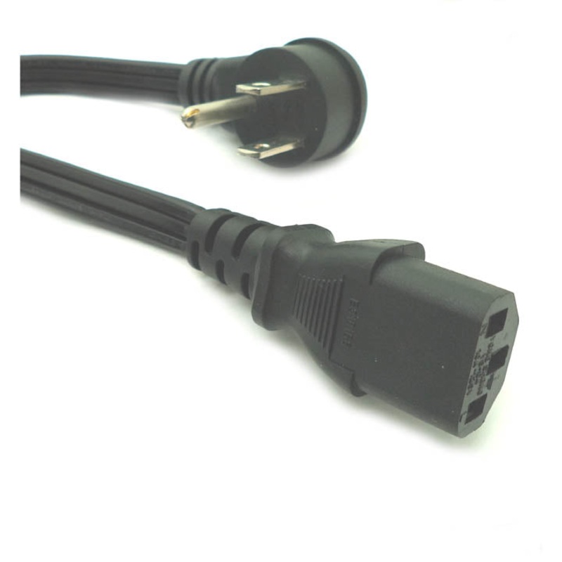 CS-P16RAS-1 – INST CORD 3/16 3FT FLAT RA PLUG SPT-2 BLK PLUG 5-15P TO FEM C13