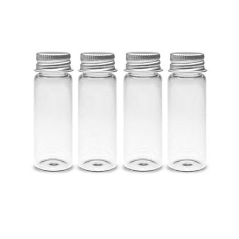 GB706 – BOTTLE CLEAR GLASS WITH ALUMINUM CAP 17ML (4 pcs/pkg)