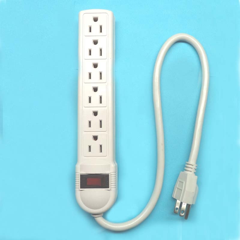 WPB-09 – POWER BAR 6 O/LET 2FT CORD 90J SURGE WHT