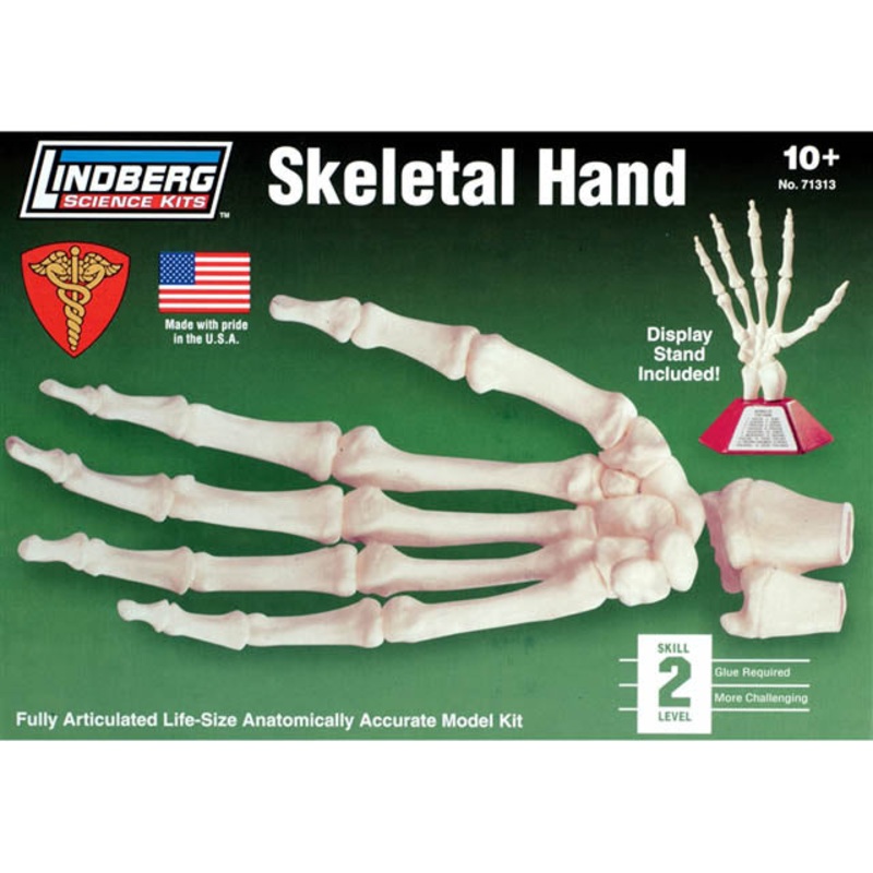 ZM71313 – HUMAN SKELETAL HAND MODEL KIT LINDBERG UNASSEMBLED LIFE SIZE