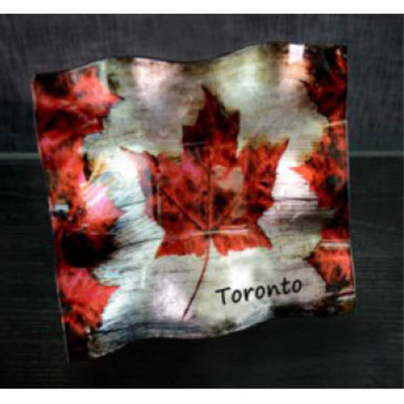 00812T – TORONTO SOUVENIR DECO GLASS PLATE 6X6INCH