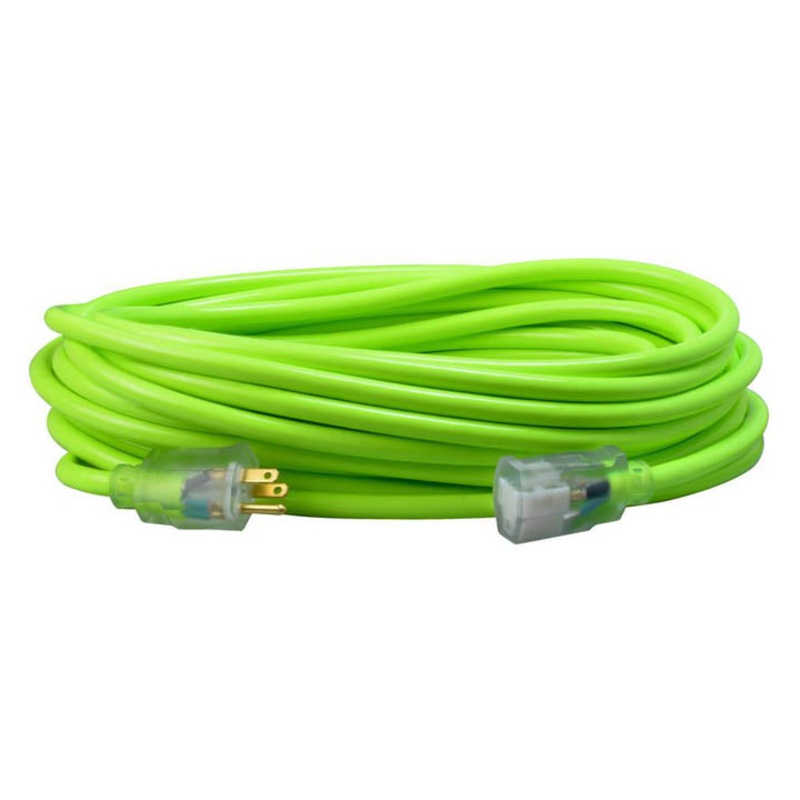 D11710100GN – EXTENSION CORD 3/10 100FT GREEN SJTW LIGHTED ENDS 15A 125V -40F