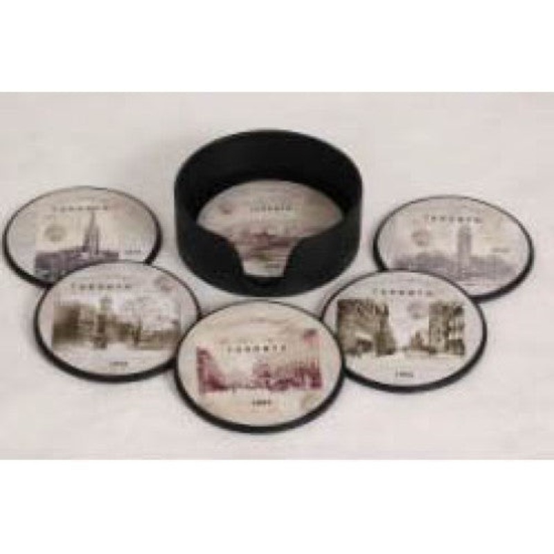 50-203 – TORONTO SOUVENIR VINTAGE COASTER ROUND (6 pcs/pkg)