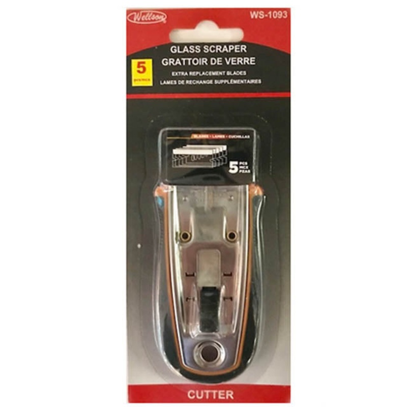 WS-1093 – GLASS SCRAPER WITH EXTRA BLADES