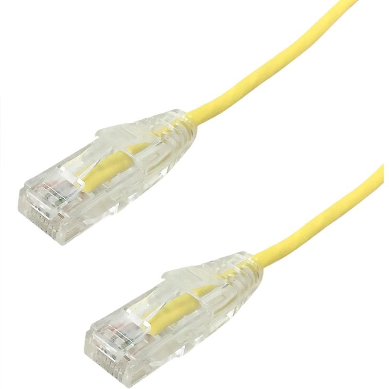PC-UT6A010Y – PATCH CORD CAT6A SLIM YEL 10FT ULTRA-THIN 28AWG FT4 CMR 10GIG