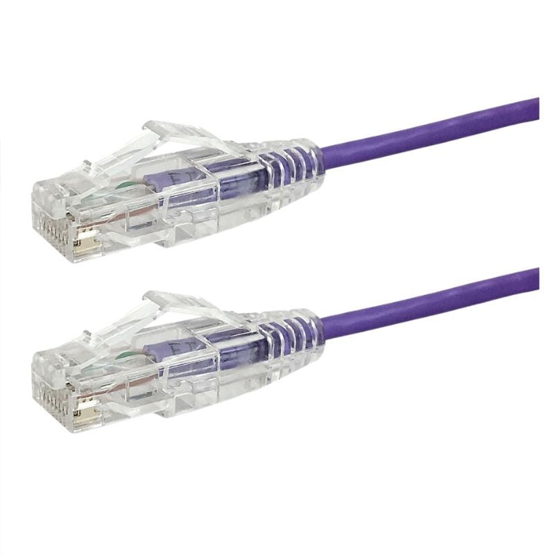 PC-UT6A025P – PATCH CORD CAT6A SLIM PUR 25FT ULTRA-THIN 28AWG FT4 CMR 10GIG