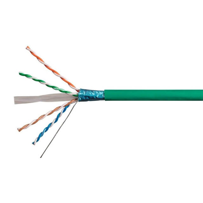 S-207-C6-GRN – CABLE CAT6 STR SHLD CM GREEN 1000FT 4PR/26AWG S/FTP