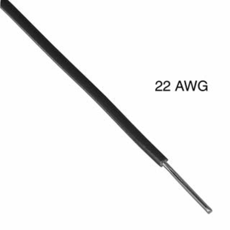 1102201.001T-BLK – WIRE SOLID 22AWG 1000FT BLK TR64 TC PVC FT1 300V 105C
