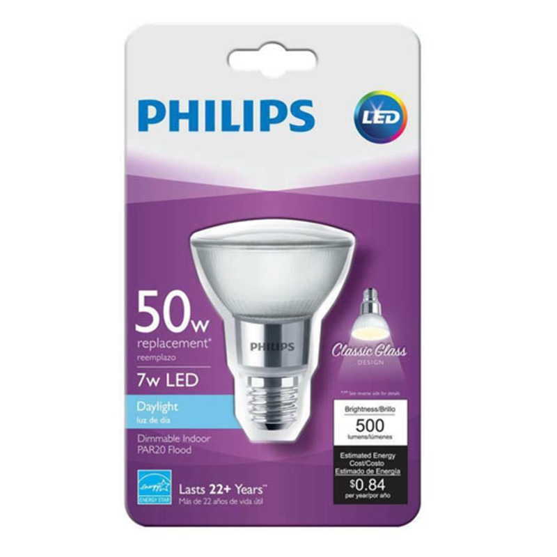 47117P – BULB LED PAR20 E26 DAYLIGHT 7W DIMMABLE 120V REPLACES 50W