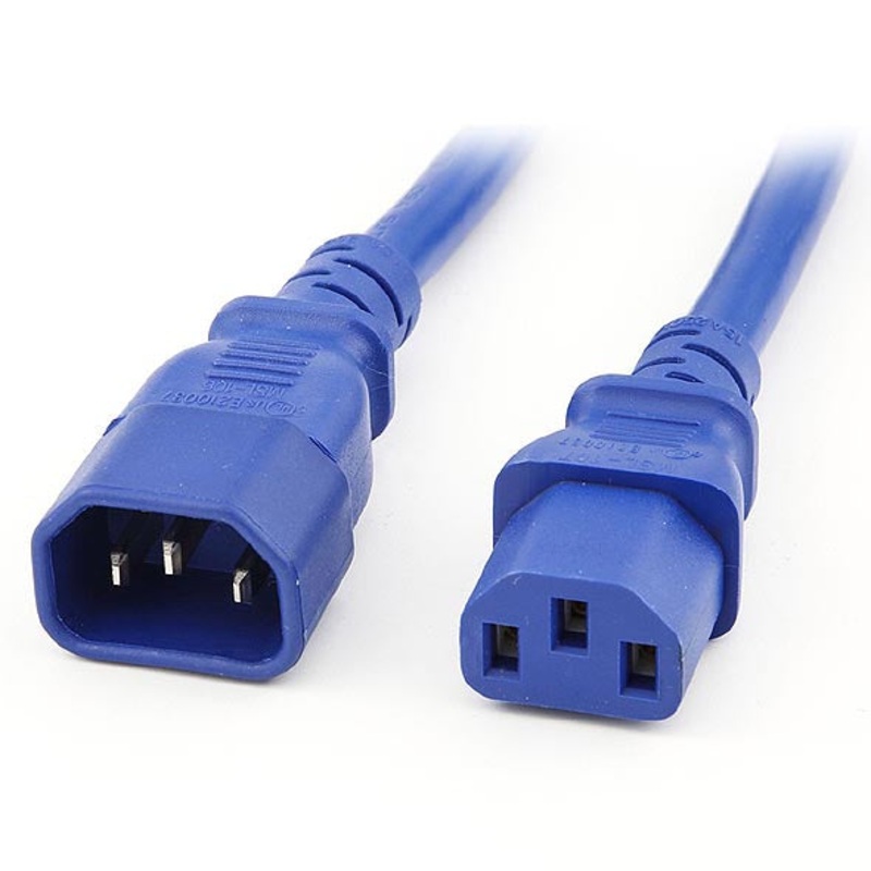 0419-2BLU – JUMPER CORD 3/18 2FT RND BLUE SJT C13 TO C14