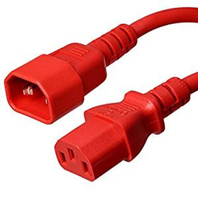 0419-2RED – JUMPER CORD 3/18 2FT RND RED SJT C14 TO C13