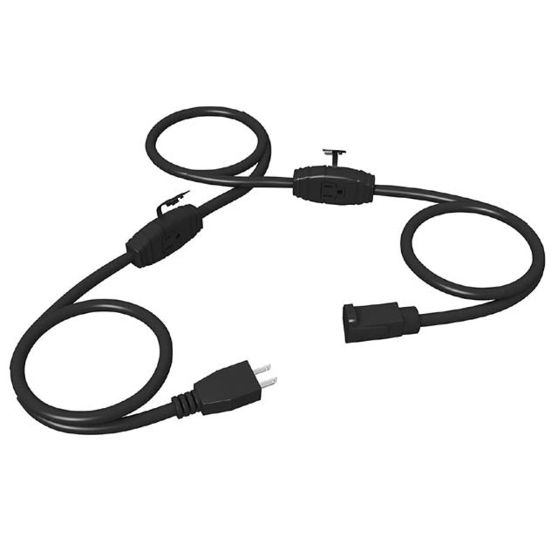 31955 – EXTENSION CORD 3/14 12FT 3 O/LET 4FT SPACED SJTW BLK