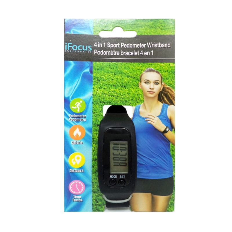86000 – PEDOMETER WRISTBAND 4 IN 1 ASSORTED COLORS