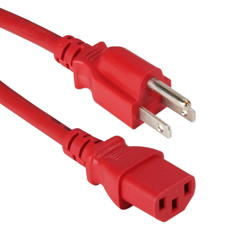 PYEG-1579A – INST CORD 3/18 10FT RND RED SJT PLUG 5-15P TO FEM C13