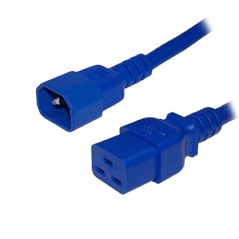 PYKT-3376 – JUMPER CORD 3/14 6FT RND BLU SJT C14 TO C19 FT2 105C 15A/250V