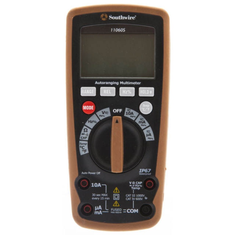 11060S – MULTIMETER DIGITAL AUTO 10A IP67 RATING AMP/RES/CAP/FREQ/TEMP/CON