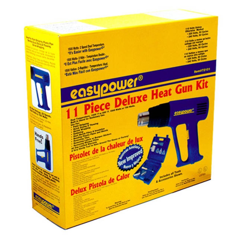 72101 – HEAT GUN KIT 120V 750W/1500W 650F/1000F W/11PCS ACCESSORIES