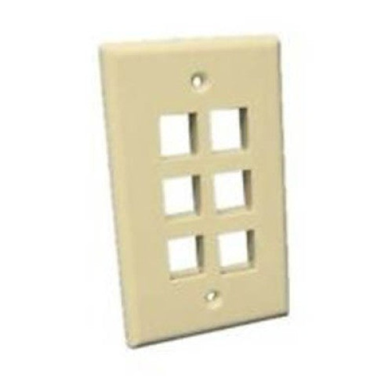 89-746IV – WALL PLATE 6PORT IVORY