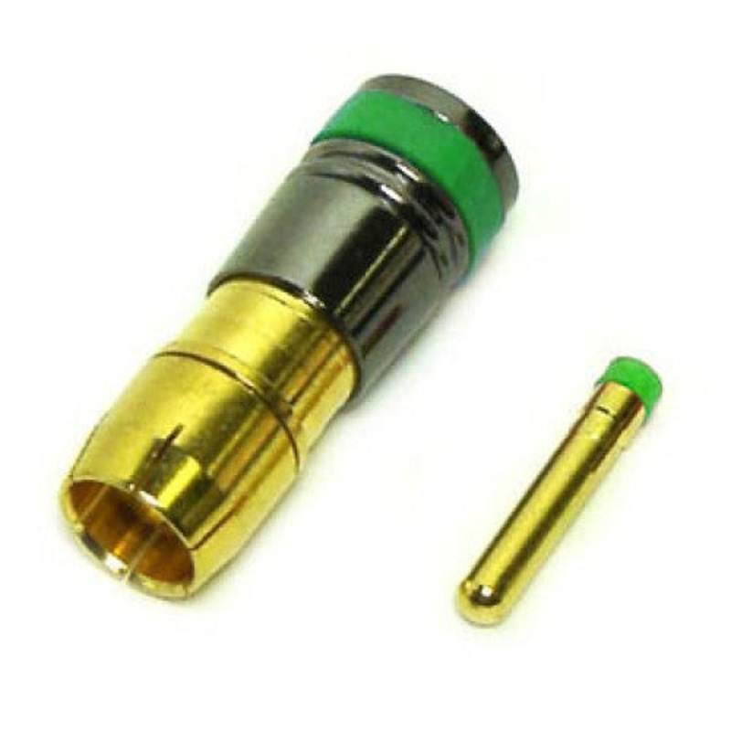 PRO-509R/6 GRN – RCA PLUG SNAP & SEAL GREEN GOLD
