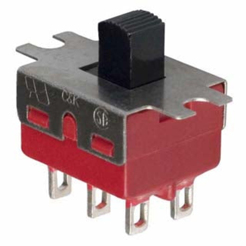 SL19-220-DP – SLIDE SWITCH 2P2T ON-ON SOL CHMT 6A/120VAC