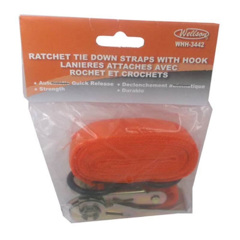 WHH-3442 – STRAP WITH HOOK RATCHET TIE DOWN 3FT