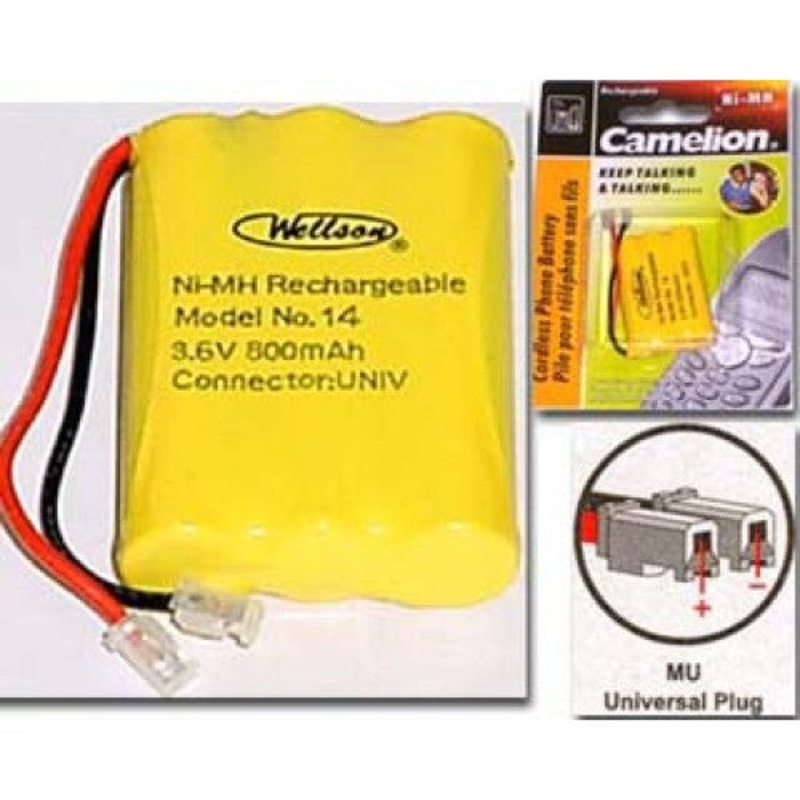 14 – BATTERY NI-MH 3XAAA 800MAH 3.6V UNIVERSAL CONN
