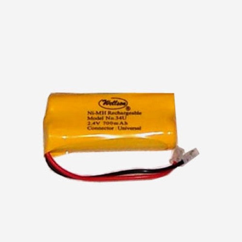 34U – BATTERY NI-MH 2XAAA 700MAH 2.4V UNIVERSAL CONN