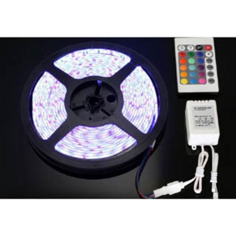 3528 – LED FLEXIBLE STRIP RED/GRN/BLUE 5MT 12V IP65 6-7 LUMENS PER LED