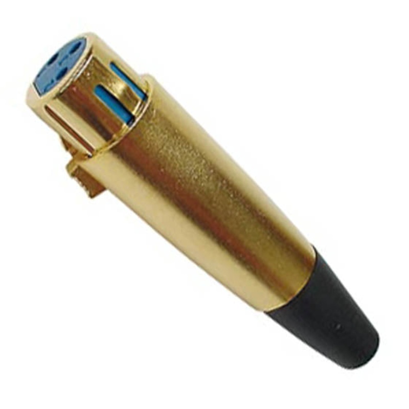 CA098 – XLR 3JK INLINE GOLD SOL LOCK MET