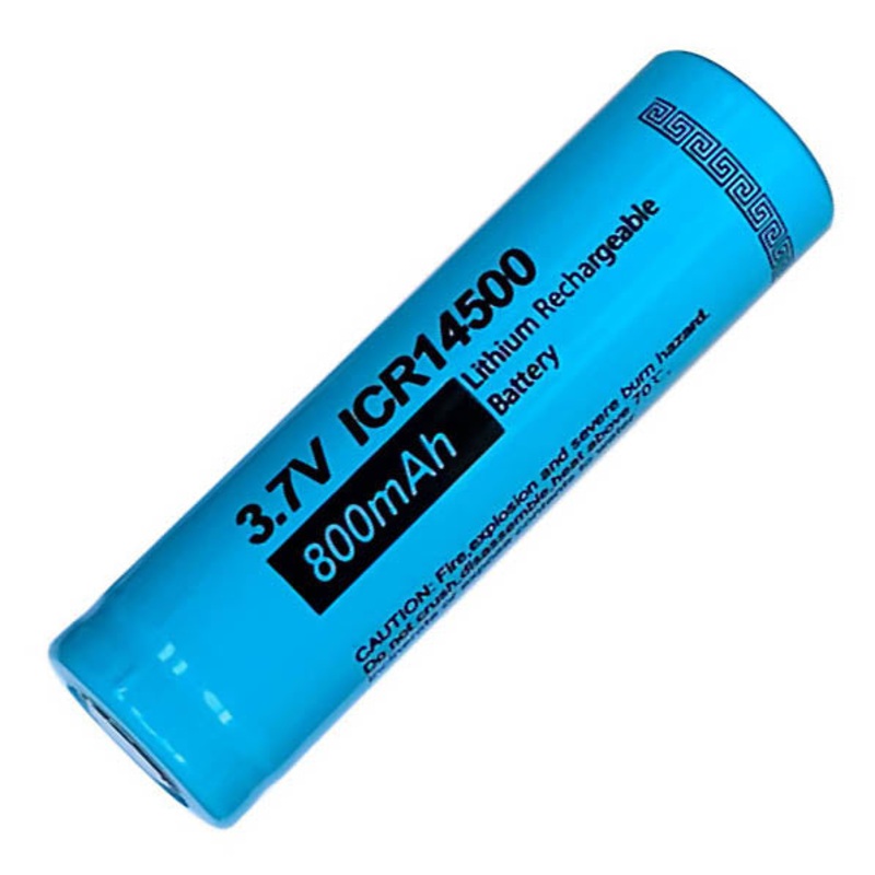 ICR14500 – BATTERY LI-ION 3.7V 800MAH FLAT TOP 14X50MM