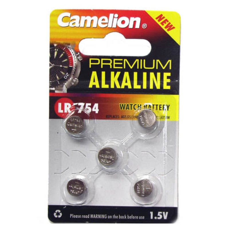 LR754-AG5-BP5 – BATTERY ALKALINE 1.5V 393 1.5V REPLACES SR754W AG5 SR48 255 (5 pcs/pkg)