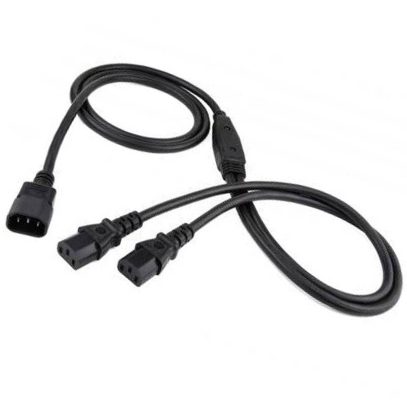 PCKA-1LD-00006F – JUMPER CORD 3/16 6FT Y SPLITTER 1MALE TO 2FEMALE RND BLACK