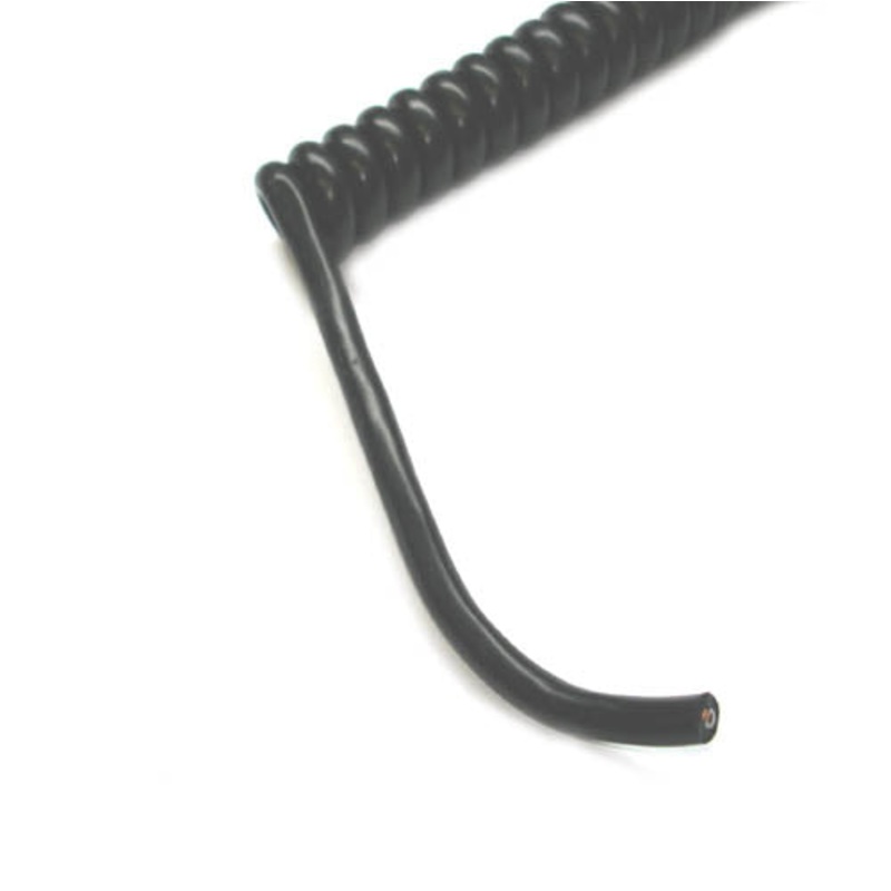 WES-1101 – POWER CABLE CURLY 2C/18AWG 3FT BLK SJT