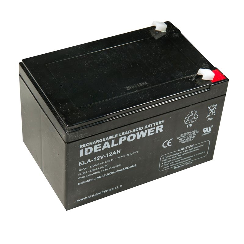 ELA-12V-12AH – BATTERY LEAD ACID 12V 12AH QTAB 5.98X3.85X3.74IN(LXWXH)