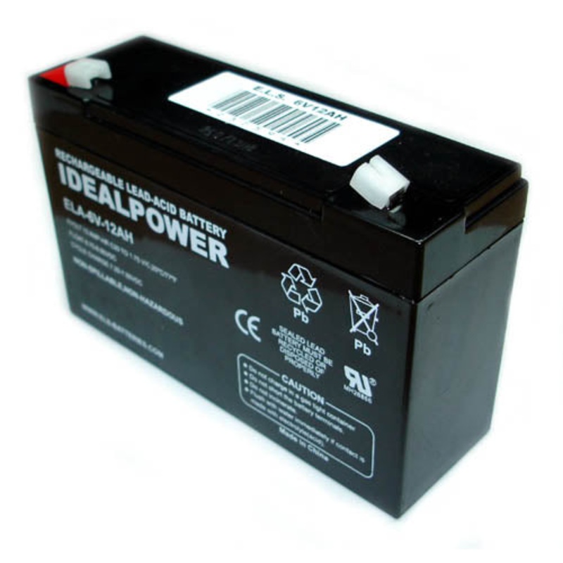 ELA6V12AH – BATTERY LEAD ACID 6V 12AH QTAB 5.94X1.97X3.70IN(LXWXH)