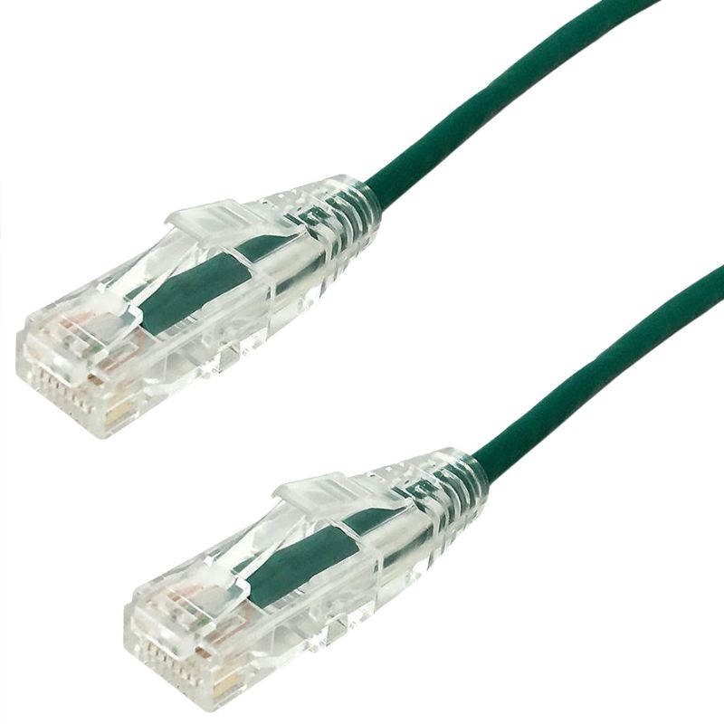 PC-UT6A007GN – PATCH CORD CAT6A SLIM GRN 7FT ULTRA-THIN 28AWG FT4 CMR 10GIG