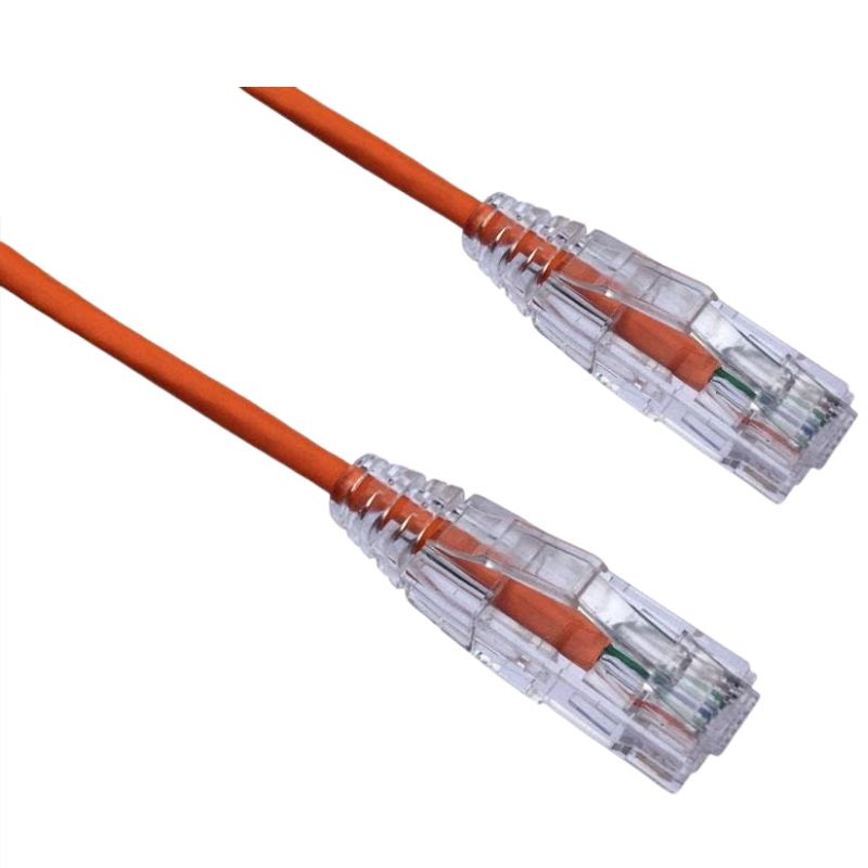PC-UT6A010OR – PATCH CORD CAT6A SLIM ORG 10FT ULTRA-THIN 28AWG FT4 CMR 10GIG
